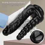 Realistic Anal Beads Double Ended Dildo - Huge Double Sided Dildo For G-Spot Stimulation - Realistic Dual Side Dildo With Suction Cup - Large Double-Ended Penis For Men Women (S)