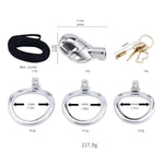 Metal Chastity Cage Male Sex Toys Cock Cage With 3 Different Size Rings Chastity Device With Invisible Lock And Belt For Men'S Penis Bondage Stainless Steel Breathable Penis Cage