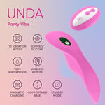 Unda Wearable Panty Vibrator With Remote - Ultra Slim, Discreet & Comfortable Female Sex Toy With 20-Min Fast Charge, 10 Vibration Modes, Boost Mode - 100% Waterproof Adult Toy & Remote (Pink)