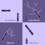 Wand Vibrator Kits, Couple Adult Sex Toys With 3 Attachments For Clit, G Spot, Glans, Clitoral Stimulator Vibrating Dildo With Lcd Display, 10 Patterns 4 Speeds (Passion Kit)