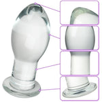 Glass Butt Plug Crystal Tapered Head Anal Plug For Anal Training Stimulation And Expansion Long Neck Mushroom Shaped Adult Sex Toys For Men Women Couples (S)