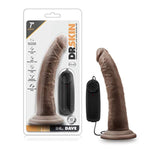 Dr. Skin Dr Dave - 7 Inch Remote Controlled Vibrating Realistic Dildo - Strap On Compatible Suction Cup For Hands Free Play - Lifelike Body Safe Slim Vibrator For Men Women - Chocolate