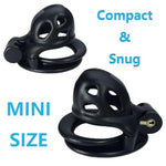 Male Chastity Device, Upgraded Ergonomic Nylon Resin Chastity Locked Cage With 4 Sizes Rings Complete Set For Prevent Erection Penis Exercise Cook Cage Bondage Restraint Kit Sex Toy (Mini)
