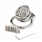 Spiked Chastity Device Sm Sex Toys Stainless Steel Cock Cage For Torturing Men'S Penises Male Chasity Cages With Invisible Locks And 7 Screws Penis Lock With Wrench And 2 Keys (1.57In,B)