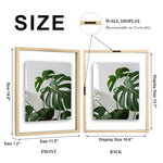 2 Pack 11 x 14 Double Plexiglass Picture Frames, Solid Wood Tabletop & Wall Display