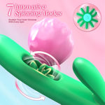 Spinning Rabbit Vibrator Sex Toy - Windmill Spinning G Spot Sex Toys For Women, 3 In 1 G Spot & Clitoral Vibrator With 7 Spinning Modes, 10 Rabbit & 10 Wand Vibrations, Adult Toys For Couples
