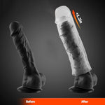 Super Stretchy Reusable Penis Sleeve Extender, 3Pcs Clear Realistic Textured Cock Enlargers Soft Adults Sex Toys For Men Couple