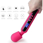 Vibrator Wand Sex Toy Personal Massager,Wand Vibrator & Clit Stimulator Vibrator With Display,Adult Sex Toy 10 Patterns & 4 Speeds Of Pleasure For Women Female (Rose Red)