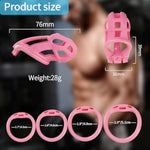Latest Ergonomics Bdsm Chastity Cage Adult Sex Toys New Upgraded Embedded Small Lock Core Penis Bondage Chastity Device Men'S Revolution Penis Lock With 4 Rings (Pink,Small)