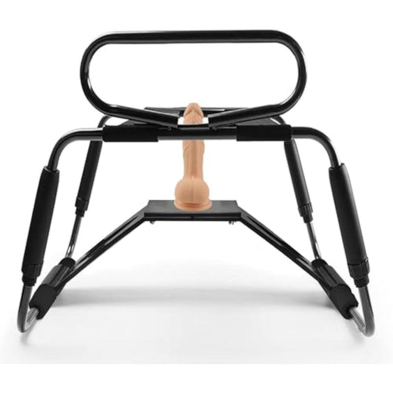 Sex Chair Adjustable Height Sex Bench Bouncing Mount Sex Stool Weightless Position Bouncer Chair With Handrail And Dildo Stainless Portable Elastic Chairs Bdsm Sex Novelty Toy For Adult Game (Black)