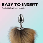 Butt Plug Mixed Color Fox Tail Stainless Steel Anal Plug Butt Plug Adult Sex Toys For Beginner Women Men Couple Adult Cute Sexy Games Or Cosplay