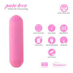Silicone Bag And Matching Bullet 3'', Soft Touch,Waterproof, Rechargeable, Pink