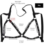 Sm Adjustable Nipple Clip With Leather Breast Chain, Studded Punk Diablo Adjustable Nipple Clips Fake Piercing, Sex Bondage Bdsm Toys Chest Restraints Harness For Couples Women Men Sex Games