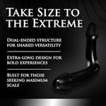Extra Large Double Ended Dildo with Smooth PVC Material and Dual Head Design, Black Color