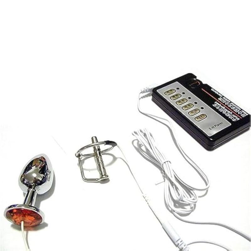 Electric Shock Adult Products Threaded Hollow Urethra Penis Plug Metal Anal Plug Set Adult Toys