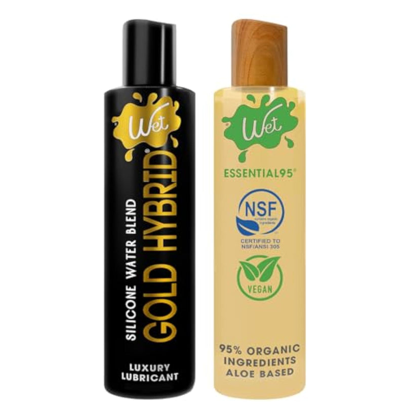 Essential95 & Gold Hybrid Lubricant Duo | Aloe 4Oz, Hybrid 3.1Oz (Pack Of 2)