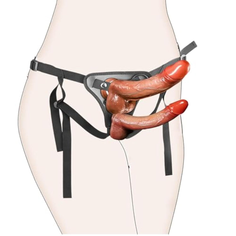 Strap On Dildo Harness Sex Toys With 2 Removeable 8.5 Inch Big Realistic Dildo,Soft Liquid Silicone Adjustable Strapless Strapon Wearable Pants G-Spot Anal Sex Toy For Women & Lesbian