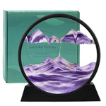 12 Inch Purple Moving Sand Art Picture, 3D Flowing Sand Desk & Table Decor