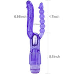 Vibrating Double-Ended Dildos, Multi Speed Dual Penetration Sex Toys With Lifelike Glans Veins And Anal Beads, G-Spot Massager For Women