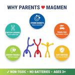 Classic Magnetic Fidget Toy Figures For Kids 3-8, Toddlers & Boys Girls | 10-Piece Solid Set For Travel, Road Trip, Desk & Stocking Stuffer Gifts.