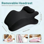 Ergonomic Memory Foam Wedge Pillow, 27° Angled Back And Neck Support Cushion, Bed Rest Pillow For Reading, Sitting, Watching Tv And Home Comfort (Black)