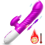 Thrusting Vibrator G Spot Couple Vibrators Rabbit Vibrator Adult Sex Toys For Women Dual Stimulation Sex Toys With 10 Vibration Mode Intelligent Heating Pleasure Tools For Female Couples Games