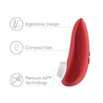 Touch X Coral Powerful Mini Massager Vibrator & Womanizer Starlet 2 Red Pleasure Air Clitoris Sucker - Couples Sex Toy Bundle
