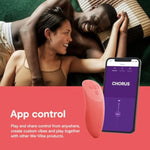 Chorus Vibrating Sex Toys For Couples | Remote Control Vibrator | Wearable App Controlled Adult Toys For Women | G Spot, Clit & Penis Sexual Stimulation Device | Clitoral Couples Gift |Coral