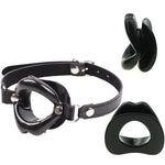Open Mouth Gag,Female Sex Toy Mouth Gag SM Bondage Open Gag Adjustable Strap Mouth Gags Bondage Toys Opening Gag Sexy Gag Bondage Leather Strap Lips Ring Open Gag for Men Women(Black)