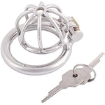 Metal Male Chastity Device Small 304 Steel Stainless Comfortable Cock Cage Adult Game Sex Toy D250 (1.97 Inch / 50Mm) Silver Grey
