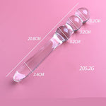 Glass Bead Anal Butt Plug?Crystal Double-Ended Penis Dildo G-Spot Pleasure Anal Butt Plug Stimulator Beginner
