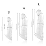 3 Size Jelly Stretchy Penis Sleeves Set - Reusable Cock Extender Sleeve With Testicle Ring,Ultra-Soft Penis Enlarger Cock Sheath Girth Enhancer Sex Toys For Men Couple