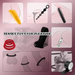 Bdsm Kit - 30Pcs Adult Toy Bondage Restraints Set With Paddle Handcuffs Mask And Anal Plug Games Card, Kink Sex Toys For Couples, Bdsm Set