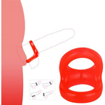 M8-Double Locking Sperm Ring Penis Ring(Red)