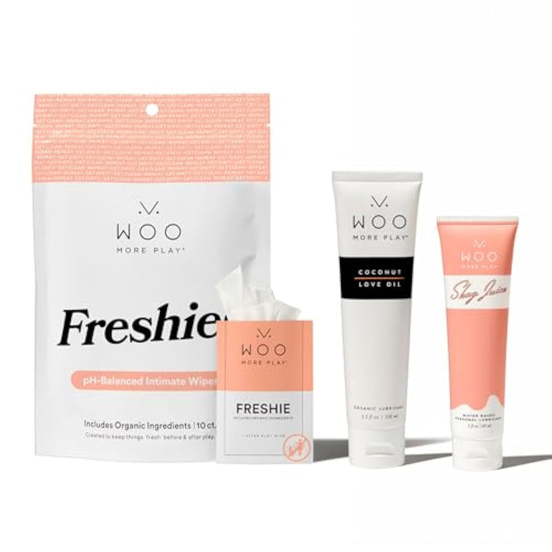 1 Love Oil Lubricant, 1 Water-Based Lubricant, 1 Freshies Wipes (10C) | Natural, Organic And Clean Ingredients
