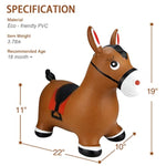 Bouncy Horse Hopper Toys, Toddlers Bouncing Farm Animals, Inflatable Jumping Hopping Horse, Ride On Rubber Bouncer For Kids, Outdoor Indoor Cool Birthday Gifts For 2 3 4 Year Old Girl Boy