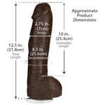 Doc Johnson Signature Series - Bam - 13 Inch Realistic FIRMSKYN Dildo with Removable Vac-U-Lock Suction Cup - F-Machine & Harness Compatible - for Adults Only, Chocolate