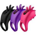 Rotating Vibrating Ring Male Penis Ring Rechargeable Vibrating Ring With 10 Vibration Modes(Red)