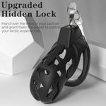 Male Chastity Cage, Large Chastity Devices With 5 Sizes Rings And Invisible Lock For Man Penis Exercise Bondage Gear & Accessories Lightweight Adult Sex Toys