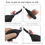 Silicone Cock Ring For Male Inflate Expand Penile Ring With Press To Inflate Chastity Training Erection Cock Rings Scrotal Restraint Ring Delay Exercise Device Sex Toys For Couples (Black)