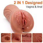 Male Masturbator Toy Pocket Pussy Sex Doll 2 In 1 Realistic Masturbation Blowjob Stroker Male Sex Toys With Textured Vagina And Tight Anal Adult Toys For Men’S Sex