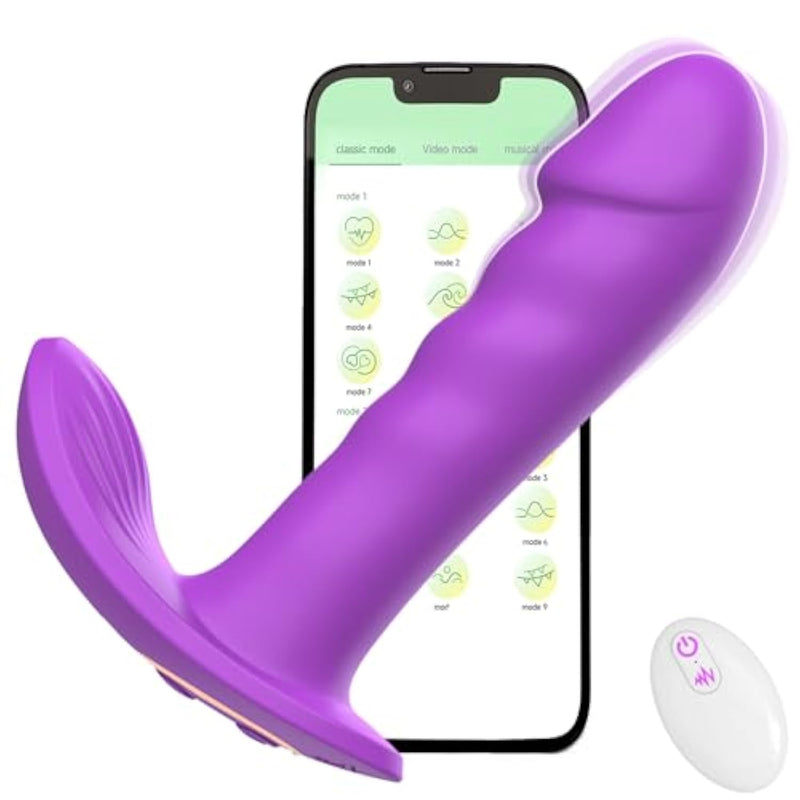 Wearable G Spot Dildo Vibrators, Sex Toys Butterfly Vibrator Dual Stimulation Adult Toys, Mini Vibrator App Remote Control With 9 Vibrating Modes Panty Vibrator Dildos For Women Couples Play, Purple