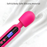 Vibrator Wand Adult Sex Toys & Games Vibrating Massager For Clitoral Stimulation Powerful Vibrator Pleasure With 10 Modes Lcd Display Birthday Gifts For Women Men Couples Games (Rose Red)