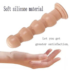 Silicone Anal Plug Dildo Butt Plug With Strong Suction Cup, Flexible Penis Adult Sex Toy Soft Butt Plug With Graduated Beads G-Spot Stimulator Prostate Massager For Men Women(Flesh)