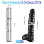 17.3 Inch Long Realistic Huge Thick Dildo + Electric Shock Wand Vibrator