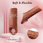 Realistic Soft Penis Sleeve Extender With Cock Ring, Delay Ejaculation Silicone Ring For Men, Enlarge And Prolong Pleasure, Adult Sex Toys For Couples