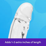 Mega Mighty Thick Penis Sleeve | 1-3 Extra Inches Penis Extender With Ball Loop | Realistic Sexual Stimulation Device | Couples Cock & Girth Enhancer Adult Sex Toys For Men | Clear