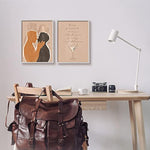 Stupell Industries Kiss French Party Caribbean Phrase Male Couple Embrace, Designed by Birch&Ink Gray Framed Wall Art, 2pc, Each 11 x 14, Brown