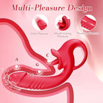 Thrusting Dildo Vibrator Sex Toys For Women, Dildos Adult Toys G Spot Clitoral Licking Vibrator With 10 Thrusting Vibration & 10 Tongue Licking Modes, Silicone Clitoral Stimulator For Couple (Rose)