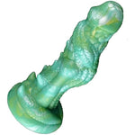 Unique Multi Color Suction Dragon Silicone Dildo Realistic Dildo Anal Plug Monster Bumpy With Textures Ridges (Blue-Green)